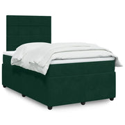 vidaXL Giroletto a Molle con Materasso Verde Scuro 120x190 cm Velluto