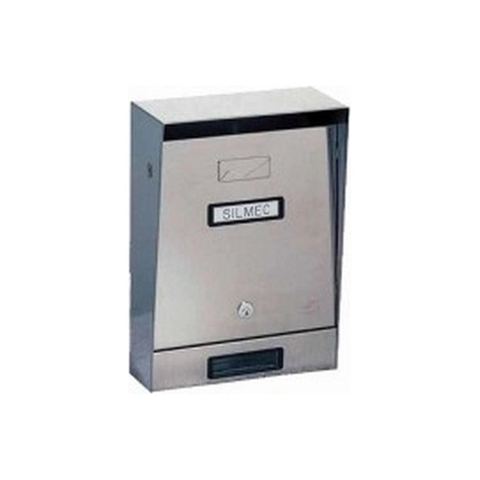 Silmec 10-002 Cassetta Postale Acciaio Inox 18-10 Satinato Tetto Fisso Impostazione Frontale 220x305x75 mm