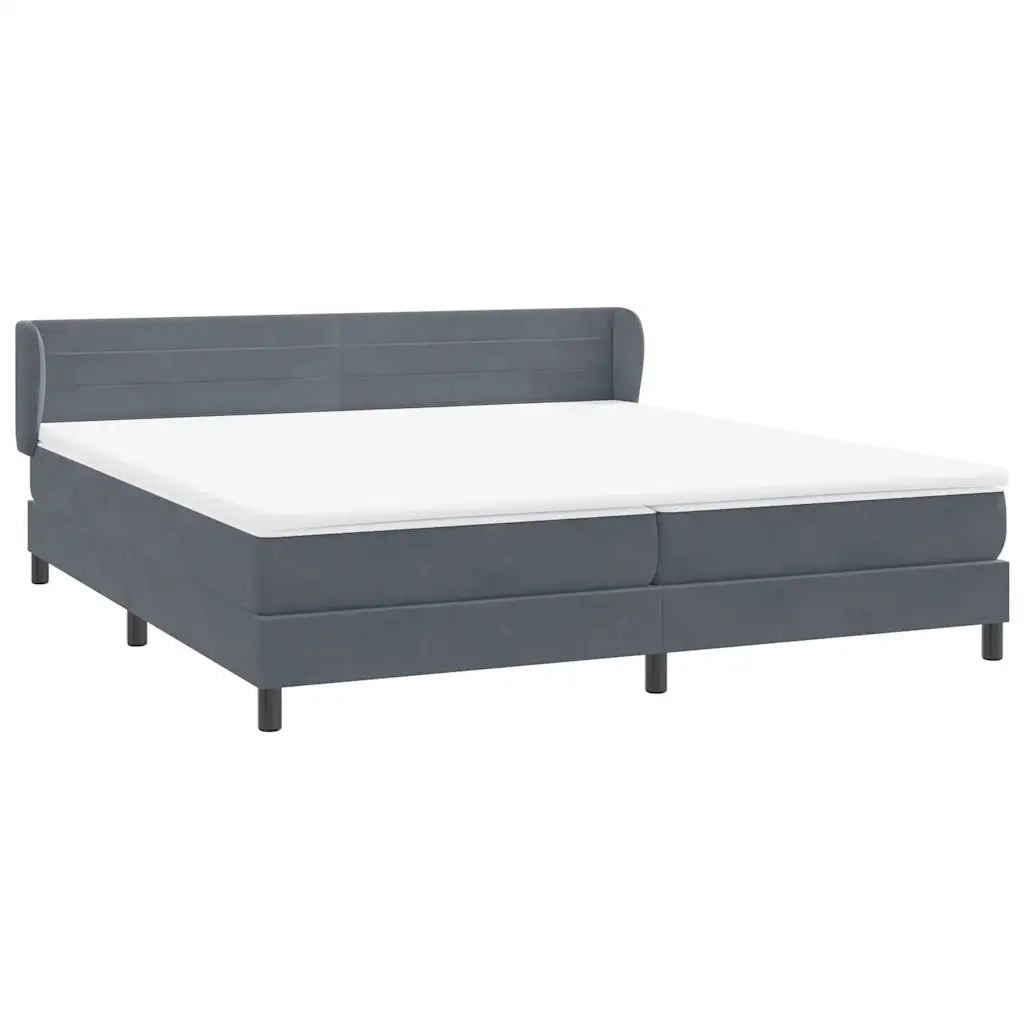 Giroletto a Molle con Materassi Grigio Scuro 180x210 cm Velluto 3317620