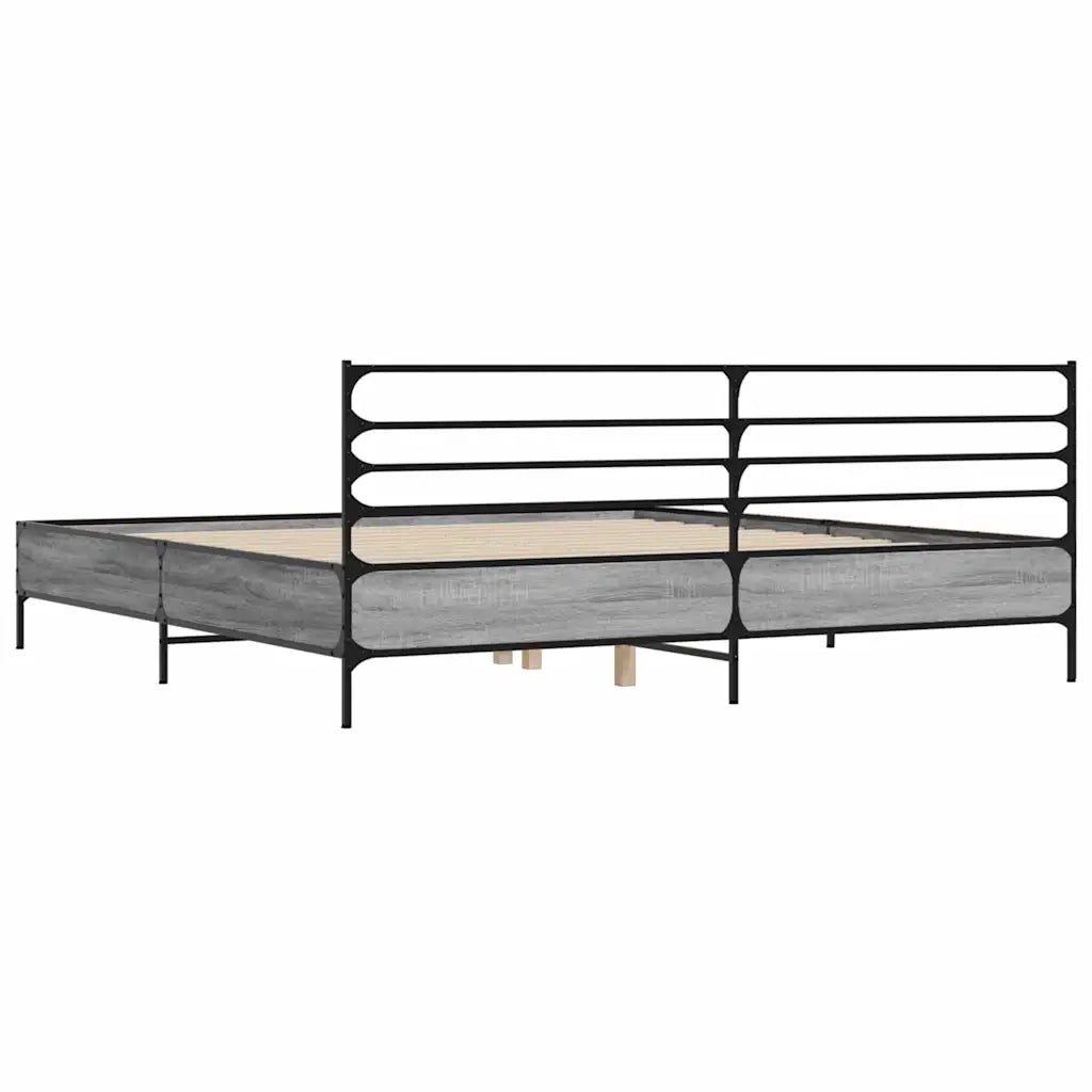 Giroletto Grigio Sonoma 180x200 cm in Legno Multistrato Metallo 3280060