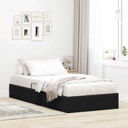Letto ottomano con archiviazione Nero 100 x 200 cm Velluto