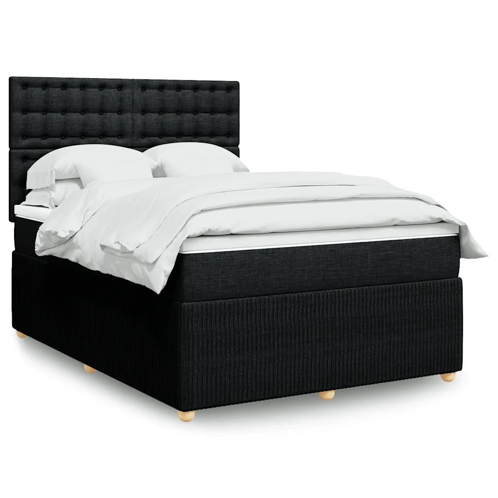 Giroletto a Molle con Materasso Nero 140x200 cm in Tessuto
