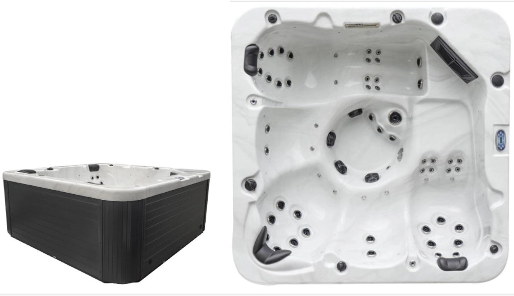 Minipiscina da esterno 6 persone 30getti riscaldatore, ozono led full optional 230x230x88cm Sicorage Extern