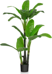 Pianta Artificiale 150cm, Palma Tropicale con Vaso in Cemento, Monstera Serpente con 18 Foglie, Decorazione Verde Artificiale per Casa e Ufficio