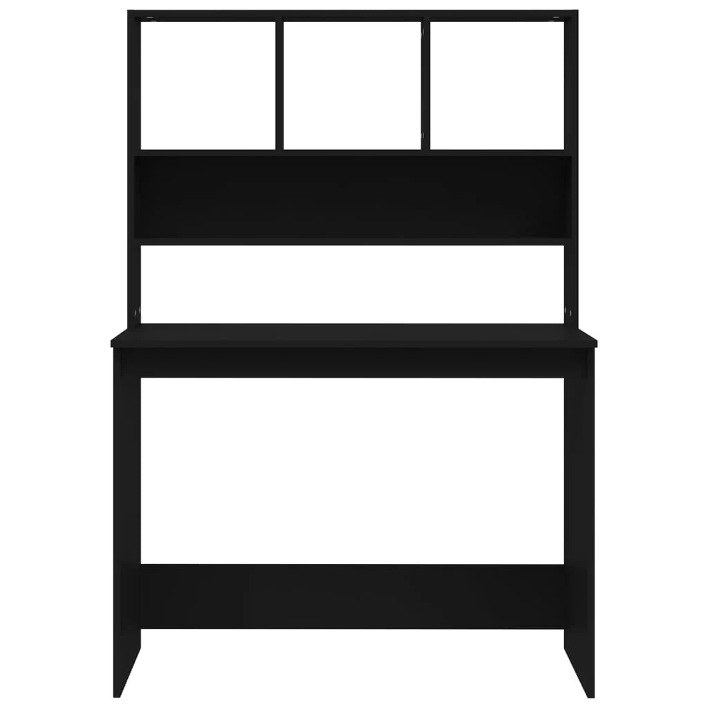 Scrivania da ufficio postazione di lavoro scrivania per computer mobile da studio con ripiani 102 x 45 x 148 cm legno ingegnerizzato nero 02_0023492