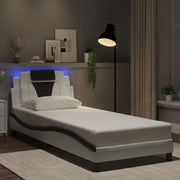 Giroletto Viana con LED senza Materasso Bianco e Nero 90x200 cm 3214000