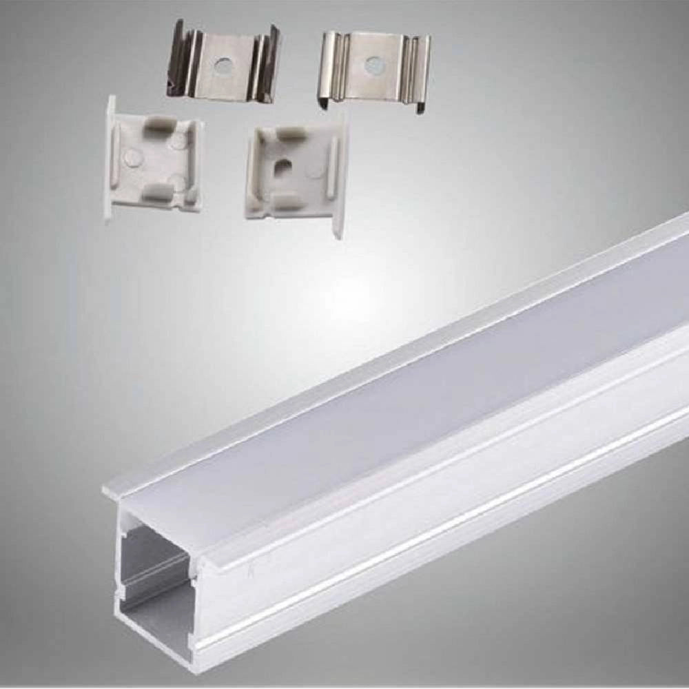 Trade Shop - Profilo In Alluminio Da 2 Mt Incasso Con Copertura Opaca Per Strip Led Al-16 -
