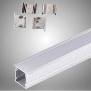 Trade Shop - Profilo In Alluminio Da 2 Mt Incasso Con Copertura Opaca Per Strip Led Al-16 -