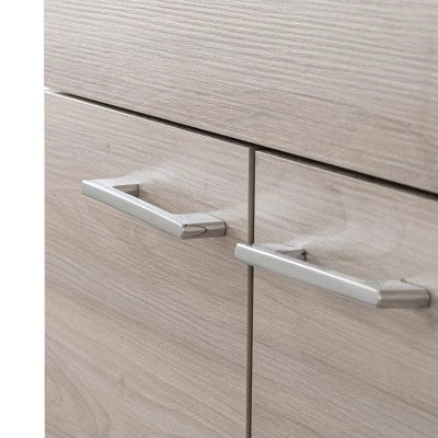 Mobile lavatoio 60x50 cm rovere grigio con vasca lavapanni in ceramica