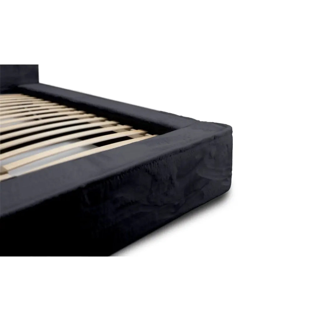 Letto contenitore ORLANE – Nero Ardesia polare – 140x200 cm – Rete sollevabile – Design di alta gamma