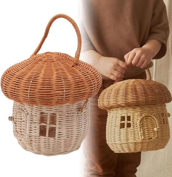 Sedia Wicker Artigianale - Decorazione da Tavolo Carina - Conservazione Oggetti Bambino - Accessori Foto Bambini - Arredamento Camera Bambino