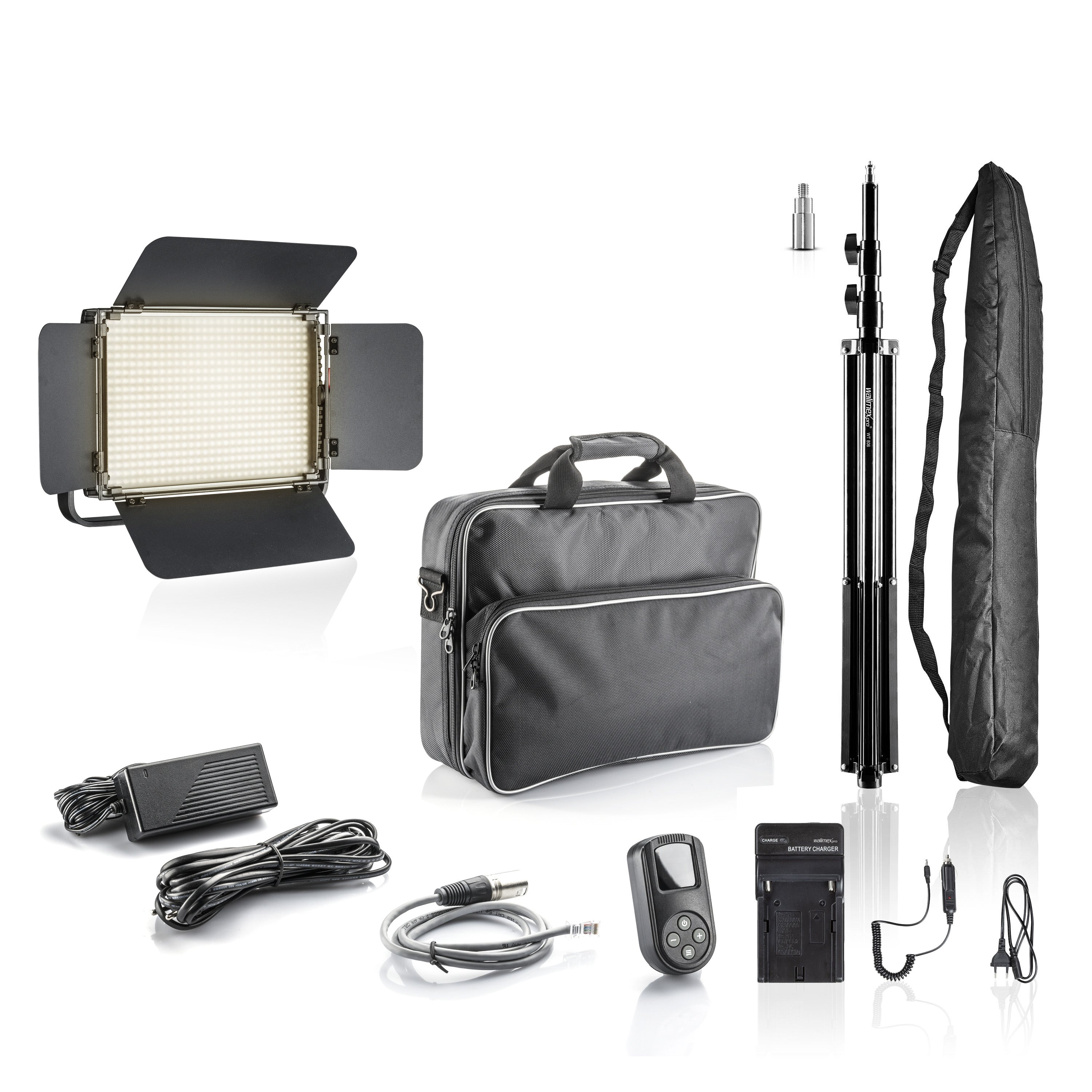 Niova 900 Plus Bi Colour LED con stativo per luci e batteria ricaricabile NP-F, luce a pannello dimmerabile, treppiedi con smorzamento a molla, luce da studio con telecomando