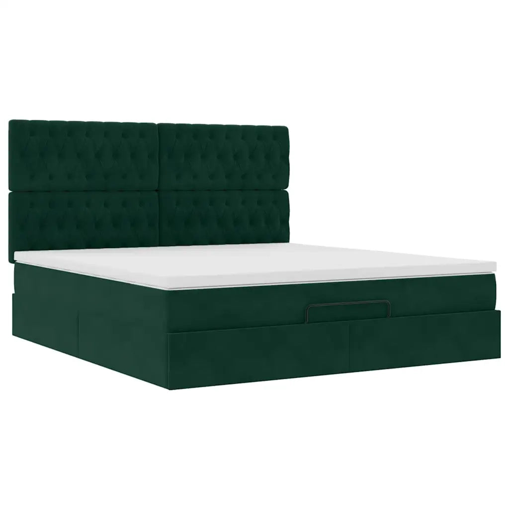 Struttura Letto Pouf con Materassi 160x200 cm Velluto