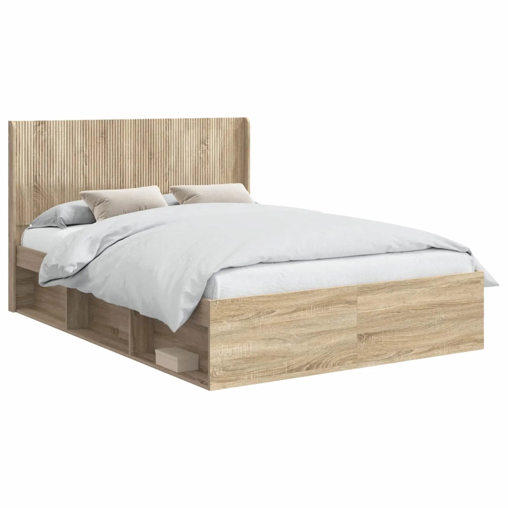 Struttura del letto con stoccaggio e testata Rovere Sonoma 3413871