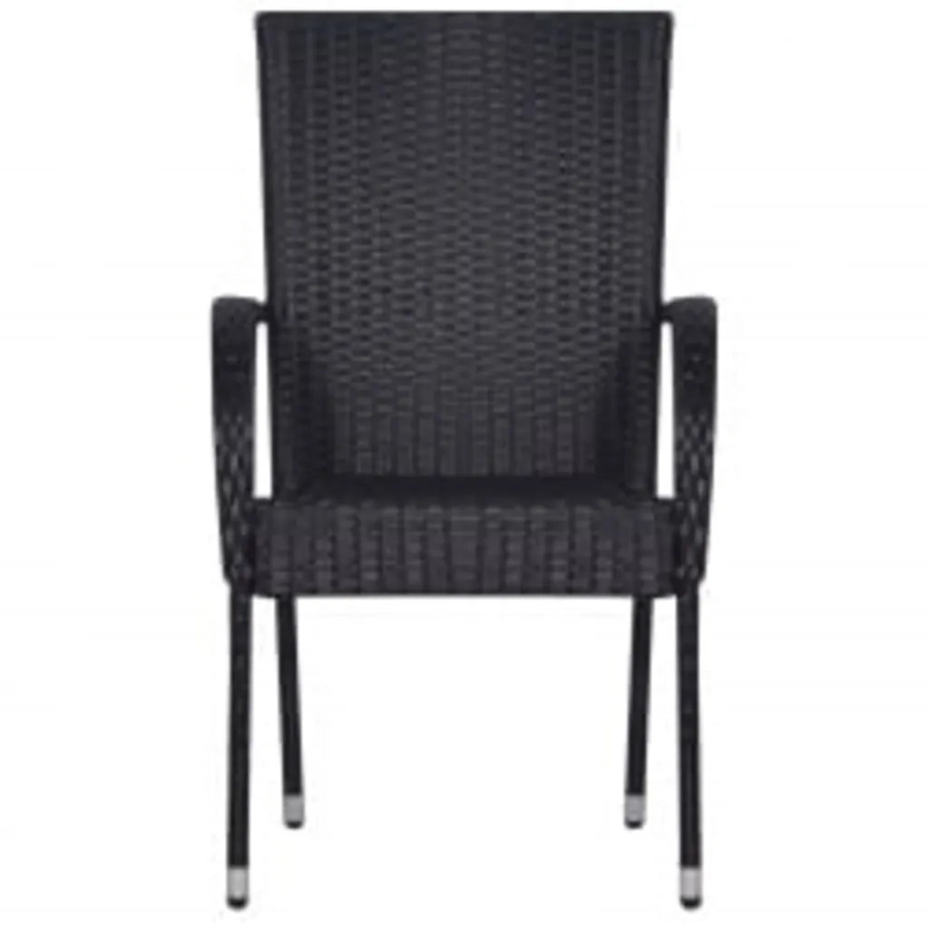 Set Mobili da Pranzo per Giardino 7 pz Nero 3068807