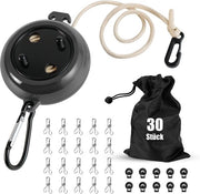 Linea da Stendino Portatile Estendibile per Campeggio 10 m per Lavanderia da Viaggio Esterno per Bagno Stanza di Servizio Giardino o Viaggio (Nero)