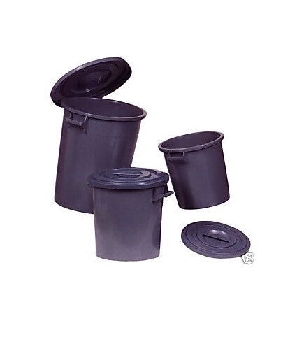Bidone contenitore immondizia con coperchio multiuso nero 50 litri