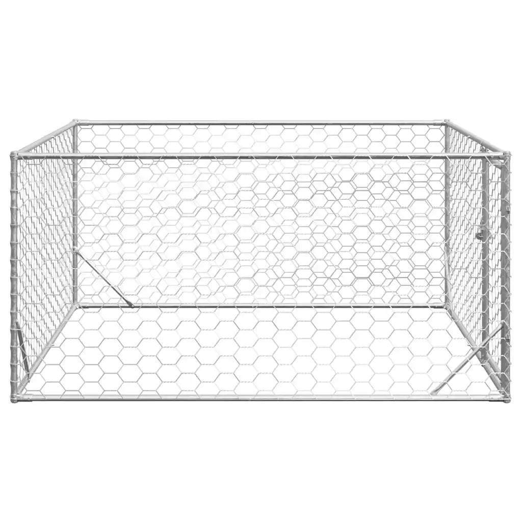 Cuccia per Cani da Esterno con Porta 2x2x1 m Acciaio Zincato