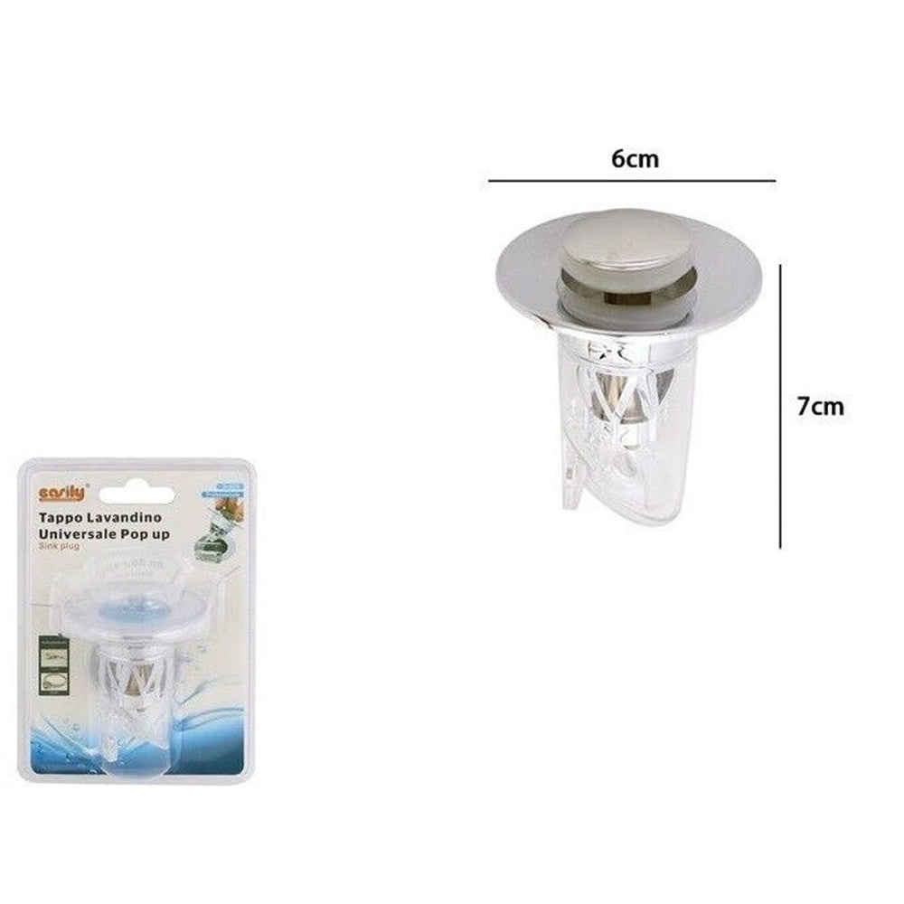 Trade Shop - Tappo Lavandino Universale Pop Up Cucina Bagno Filtro Anti-intasamento Di Scarico 87340 -