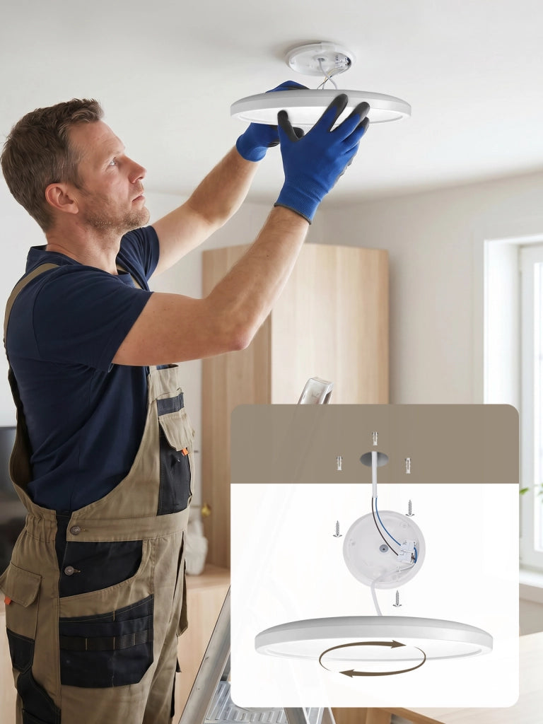 ZMH Lampada da Soffitto LED con Sensore di Movimento 18W 29cm Rotonda 4000K Radar per Corridoio Scala