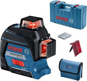 Laser per lavori di finitura GLL 3-80 per interno - portata fino a 30m - inclusa batteria 4x AA e valigetta di trasporto - 142x84x149 cm