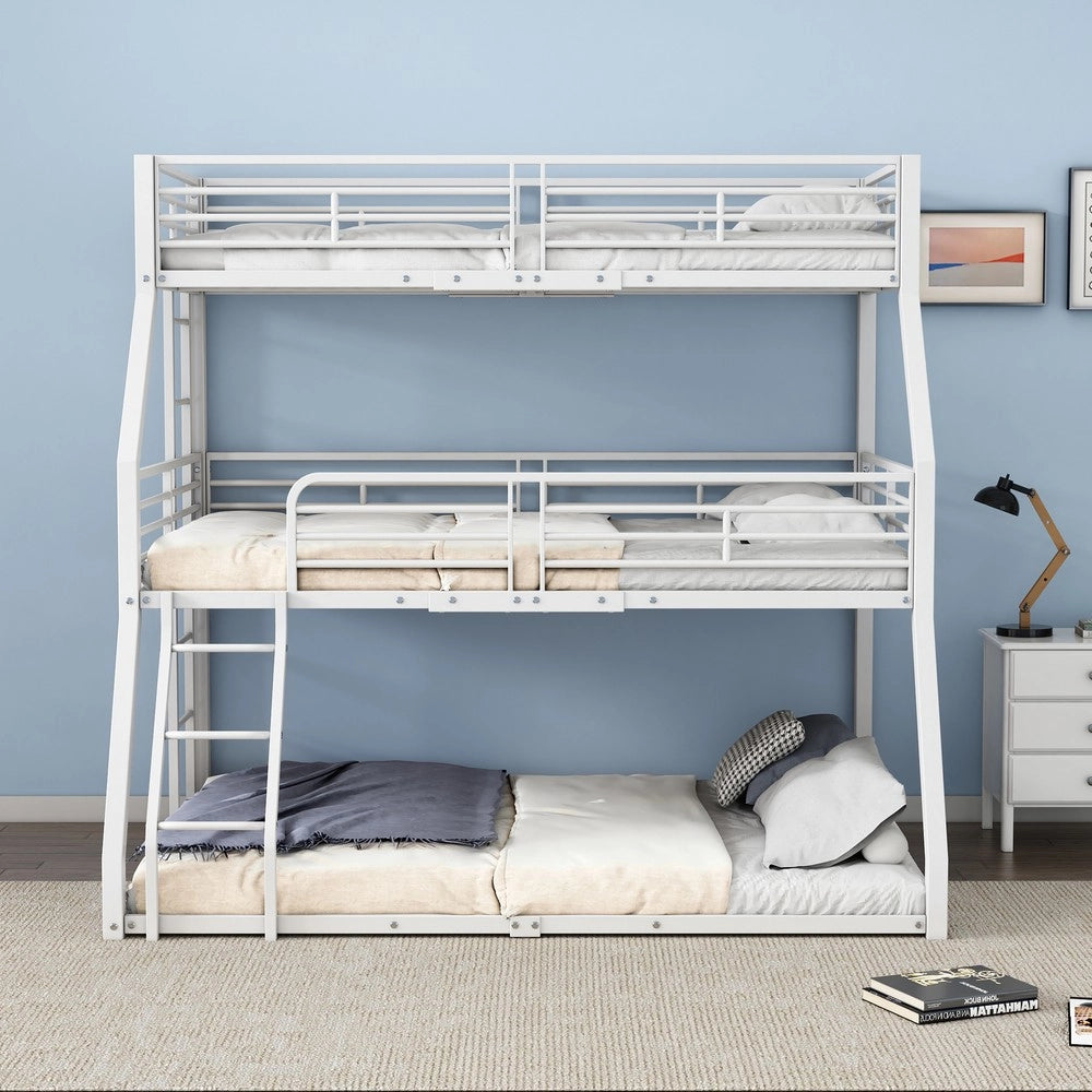 Letto a Castello Triplo ¨C MINIMAL ¨C Metallo Bianco 90x200 / 120x200 / 140x200