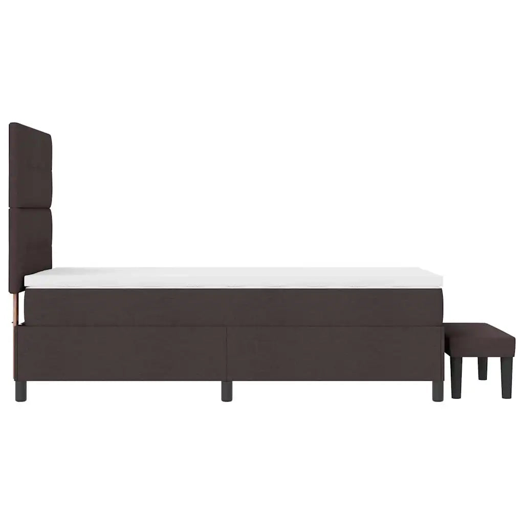Letto a molle con testiera Marrone Scuro 100 x 200 cm Tessuto 3344047