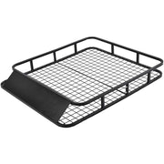 Cesto portabagagli universale per SUV camion, Portapacchi per auto con carenatura vento 122,5x102x15cm Nero-Accessori per veicoli
