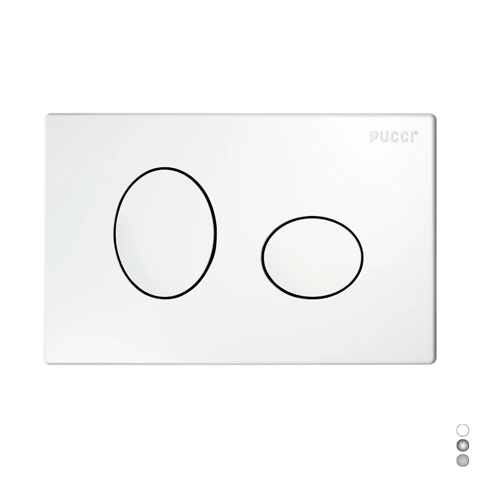 PLACCA PER CASSETTA INCASSO PUCCI ECO 2 PULSANTI ELLISSE MOD.2014- Cromo- PUCCI- pezzi 1