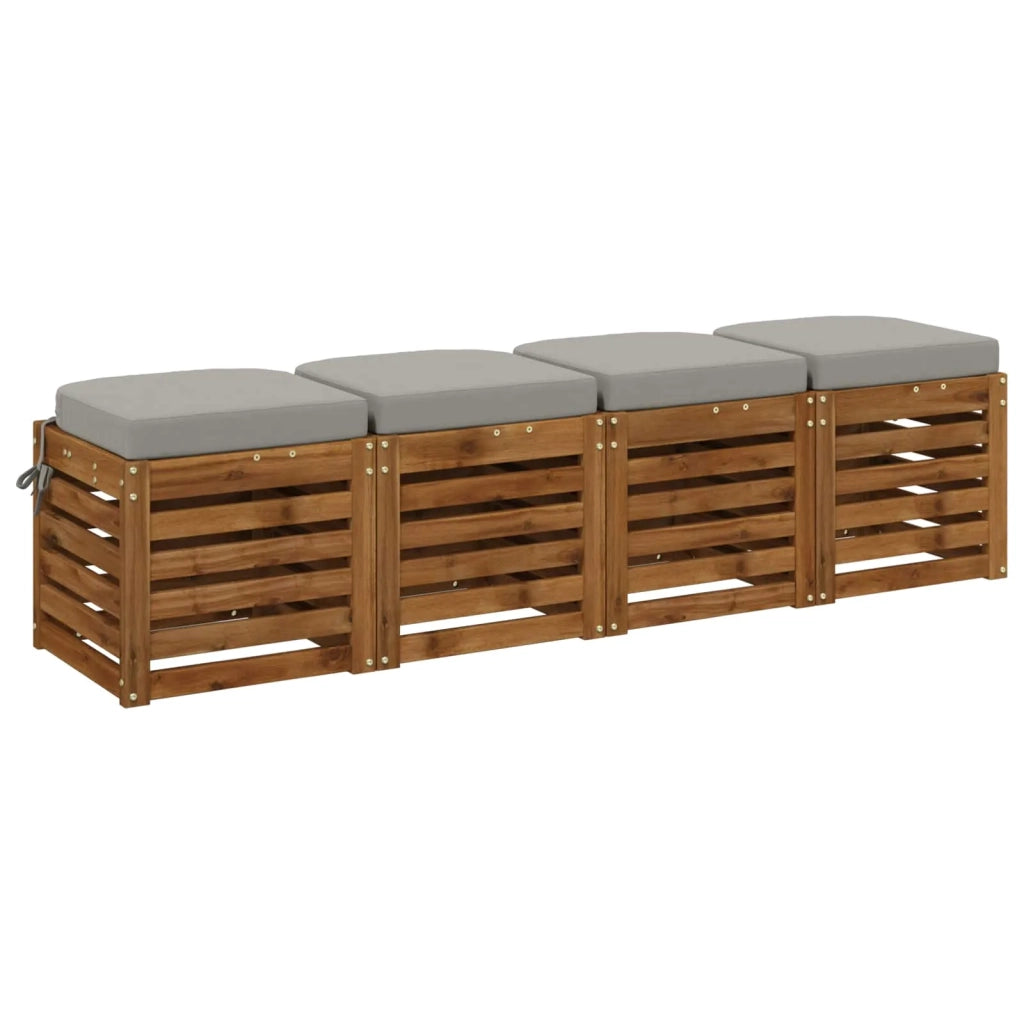 Cuscini per Sedia in 4 Pezzi SOEST 4 pcs 100% Poliestere Grigio 945204