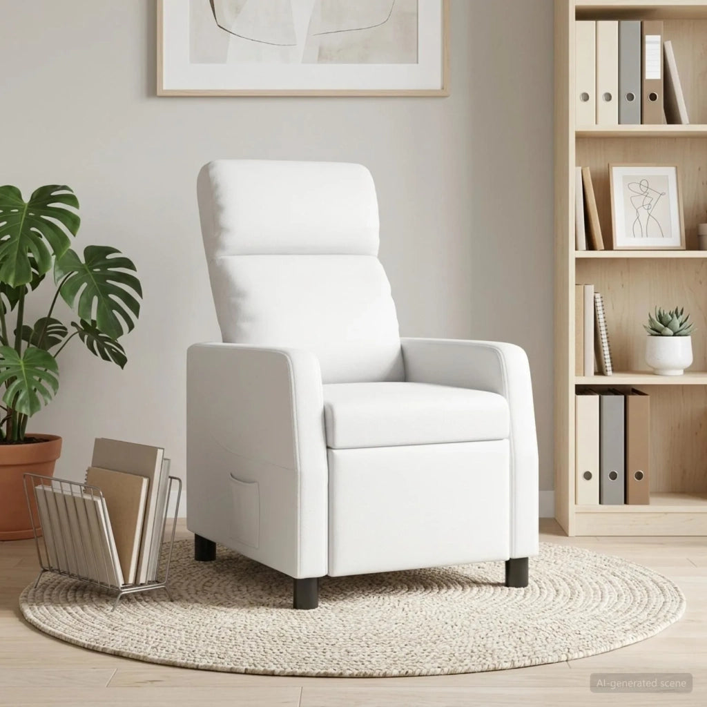 Divano Sedia-Poltrona reclinabile Bianco Similpelle 574984