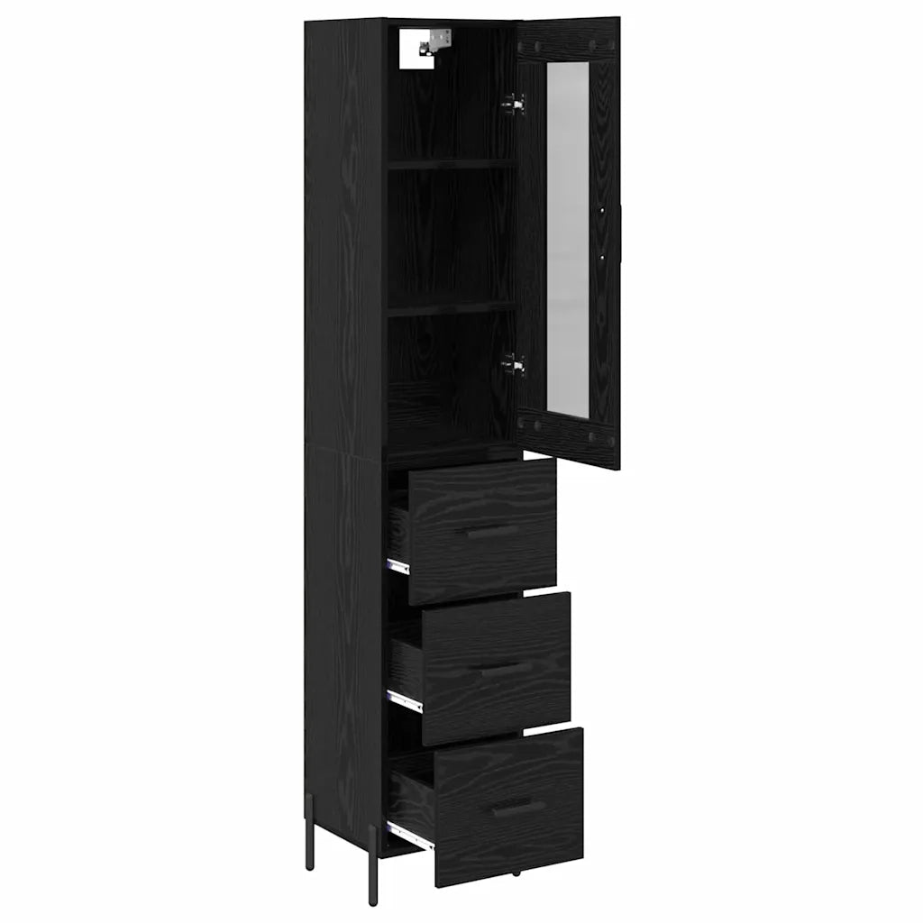 Credenza Rovere Nero 34,5 x 34 x 180 cm Legno multistrato 3416242