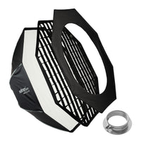 Studio Softbox Octagon 120cm + adattatore softbox per Profoto (diametro esterno: 15,2 cm), ruotabile a 360°, facile da configurare, include griglia, maschera