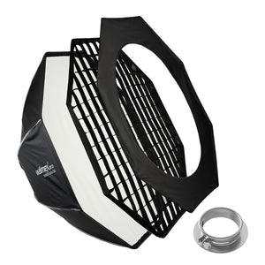 Studio Softbox Octagon 120cm + adattatore softbox per Profoto (diametro esterno: 15,2 cm), ruotabile a 360°, facile da configurare, include griglia, maschera