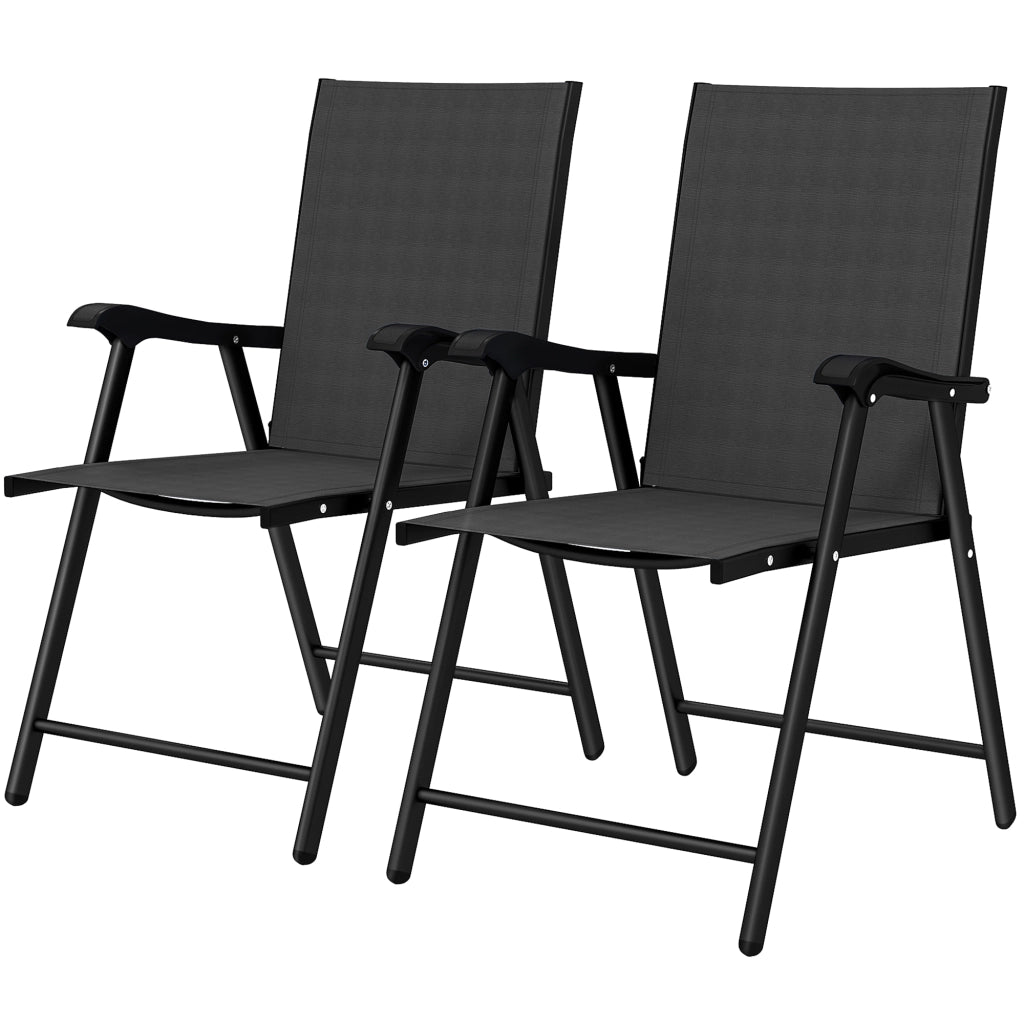 Sedia da pranzo pieghevole con braccioli ¨C Minimal ¨C Tessuto nero 58x62x97 cm