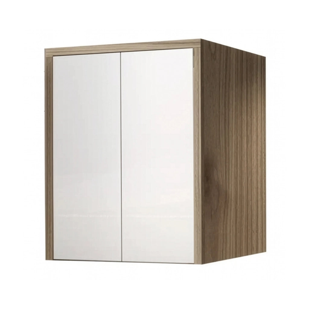 PORTA LAVATRICE/ASCIUGATRICE PER LAVANDERIA SAVINI CON ANTE AD APERTURA PUSH AND PULL - PORTA LAVATRICE L.79CM H.91CM P.65CM- BIANCO/NOCE FIG.3  - SAV