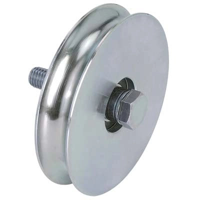 RUOTA CANCELLO A FISSARE GOLA TONDA 400 COMBI - ZINCATA + CUSCINETTO GOLA MM 20 MM  80- 2 pezzi