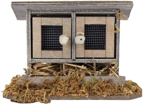 Recinzione per Polli Sostenibile - Recinzione per Polli per Casa dei Bambini 1/12 - Recinzione per Polli Miniatore - Recinzione per Polli in Legno - Leggera - Aspetto Splendido - Accessorio per Casa dei Bambini