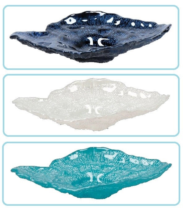 Ciotola Decorativa Centrotavola in Vetro 29 x 22 x 7 cm 3 Colori