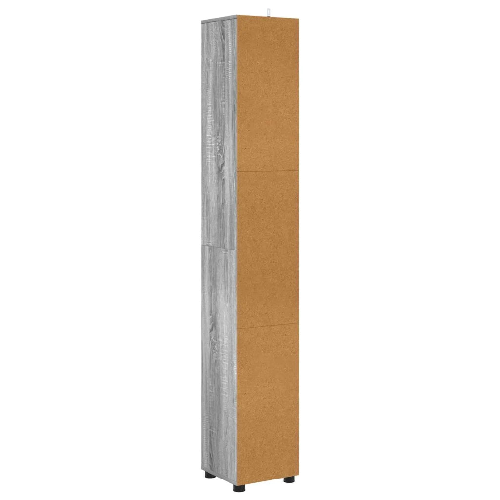 Mobile da Bagno con porta Grigio Sonoma 30,5 x 30 x 195 cm 888763