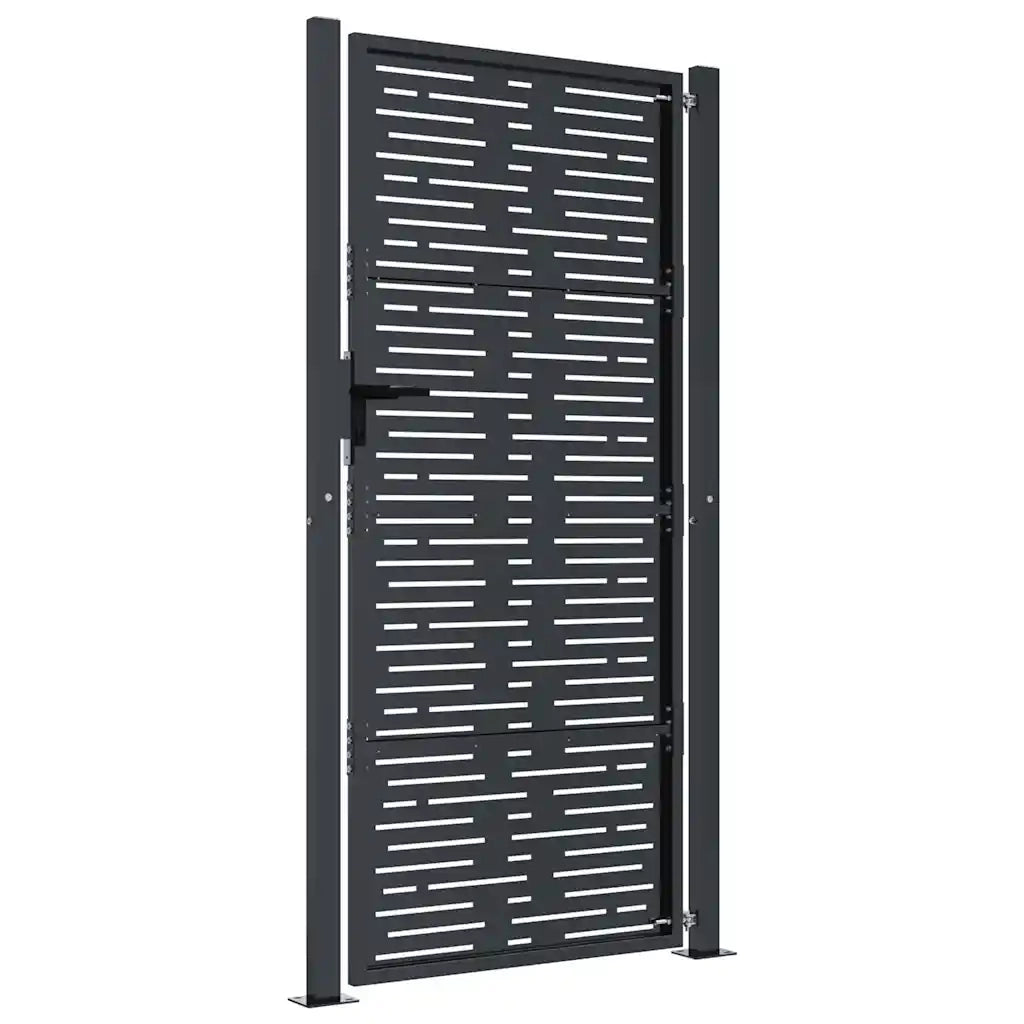 Cancello da giardino antracite 100x200 cm in acciaio design quadrato 153195