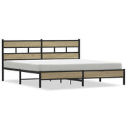 Letto matrimoniale | Letto per adulti | Giroletto senza Materaso in Metallo Rovere Sonoma 200x200 cm