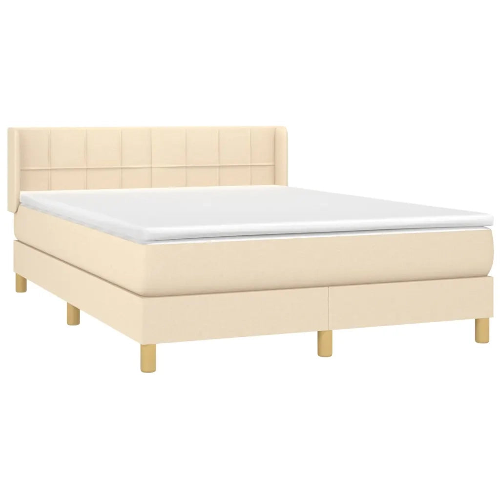 Giroletto a Molle con Materasso Crema 140x19 cm in Tessuto 3130270