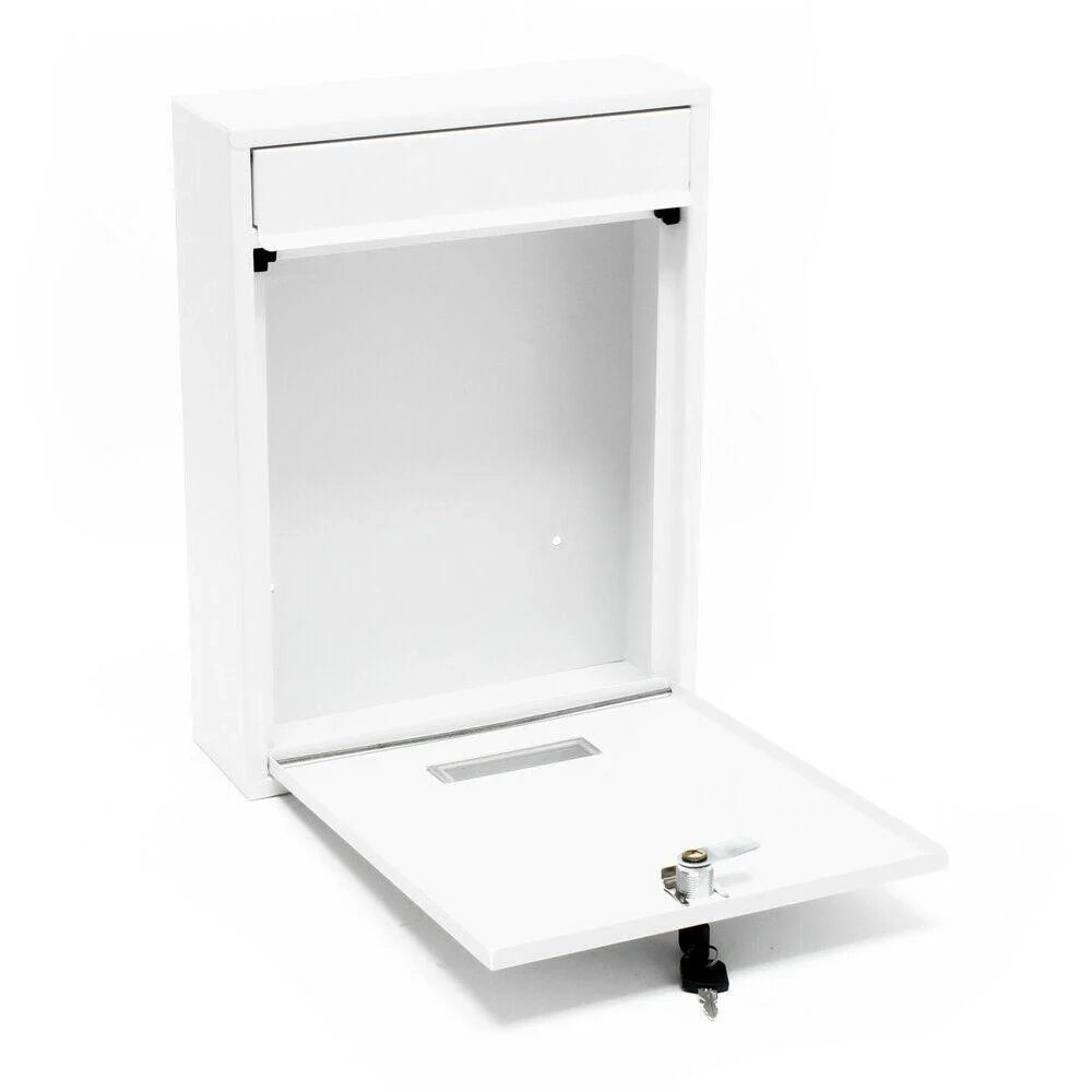 Cassetta postale da parete di design acciaio zincato 21,5 x 9 x 32 cm bianco 16_0000074
