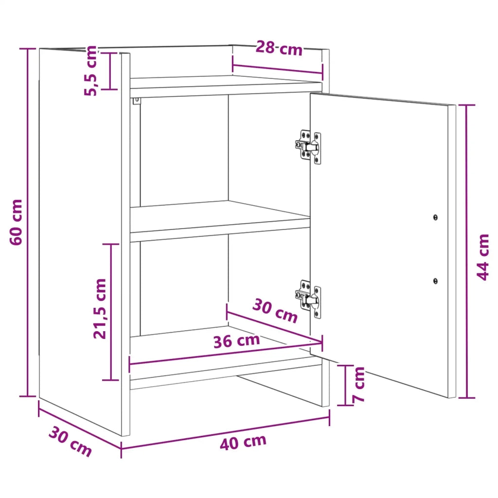 Comodini Legno antico 40 x 30 x 60 cm Legno ingegnerizzato 8011023
