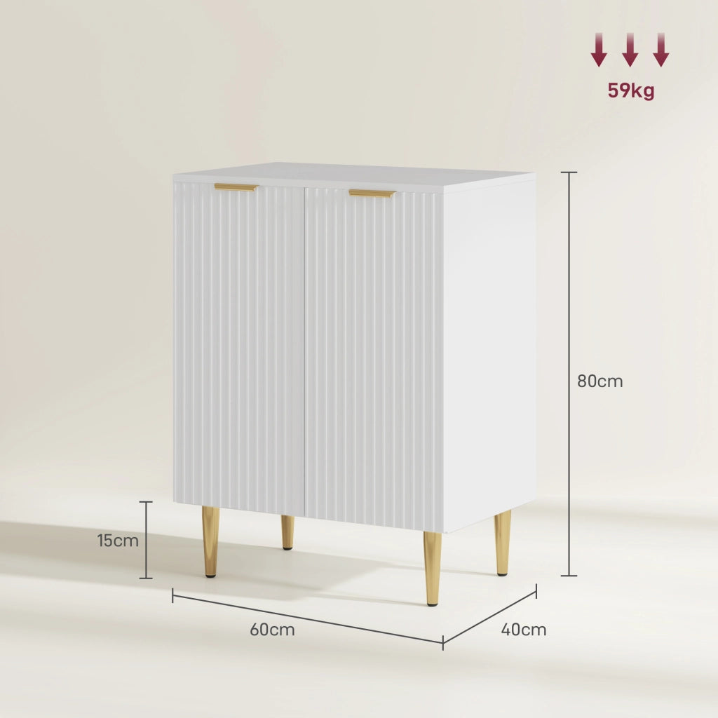 Mobile da ingresso con 2 ante ¨C Xylo ¨C bianco e metallo 60x40x80 cm