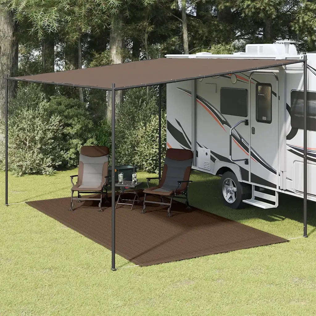 Tappeto da Tenda 200x400 cm Marrone 310798