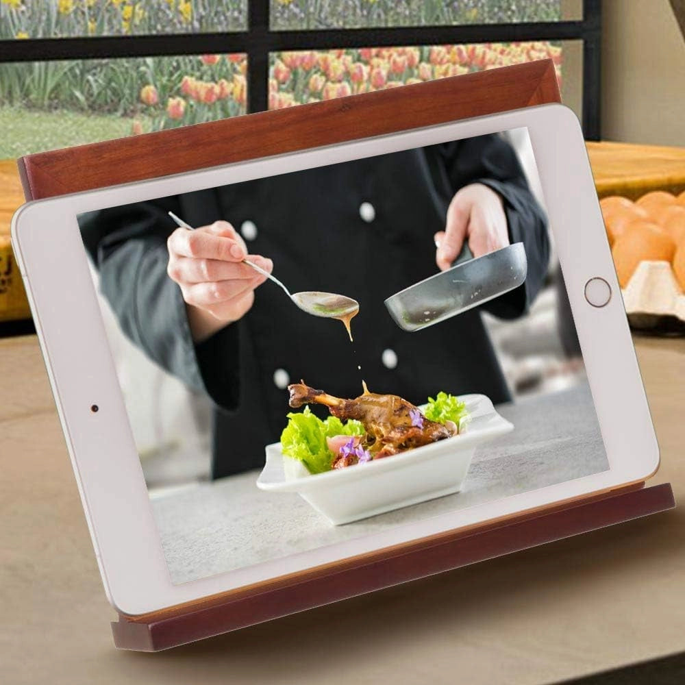 Leggio per Spartito Musicale Supporto Tablet per Ricettario in Legno 30x7x24cm