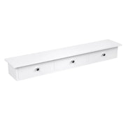 Mensola da parete a 3 cassetti con mobiletto da parete 80 x 15 x 10 cm per corridoio soggiorno camera da letto cucina vernice lucida bianco 12_0002399