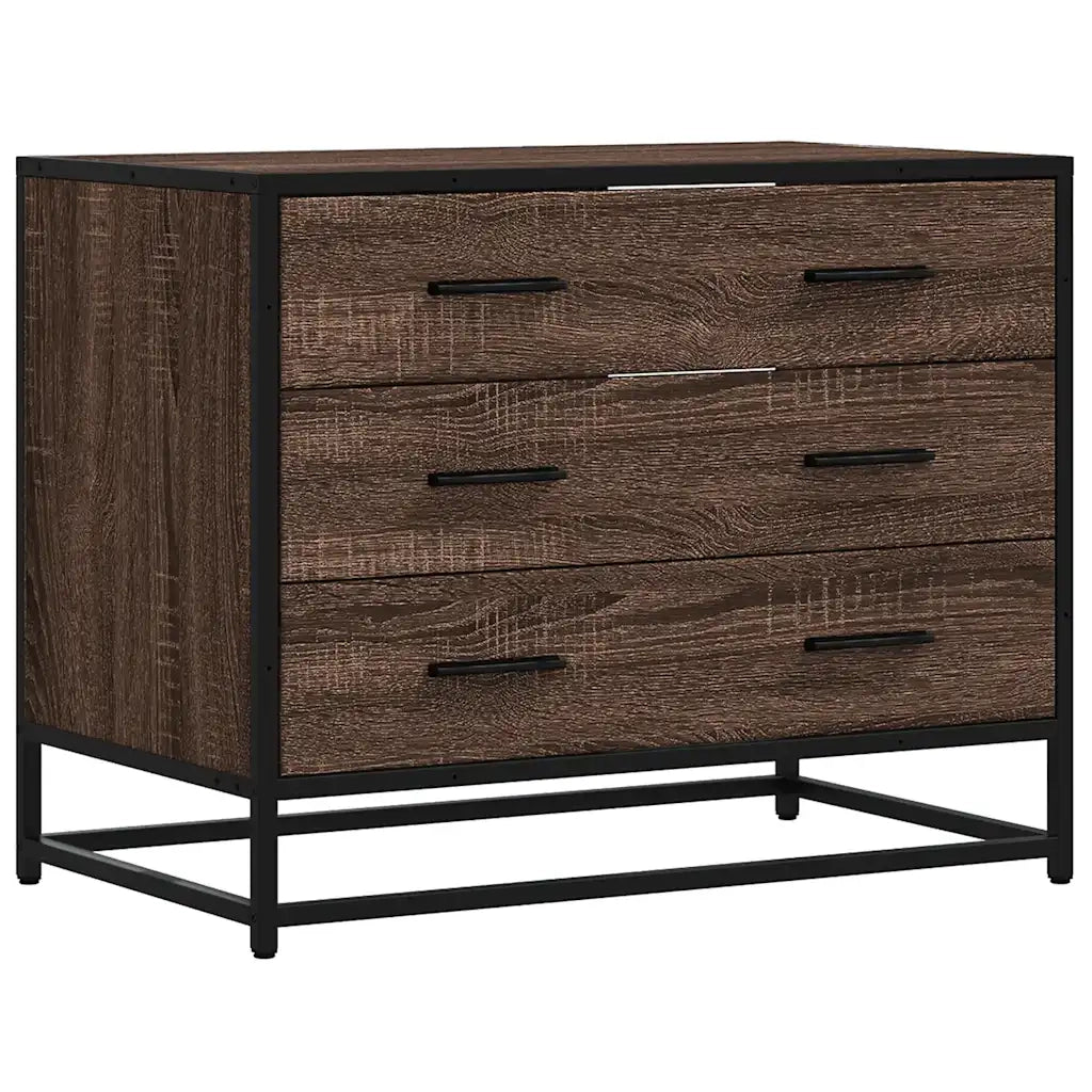 Cassettiera Rovere Marrone 70x41x56 cm in Legno Multistrato CFW9243498